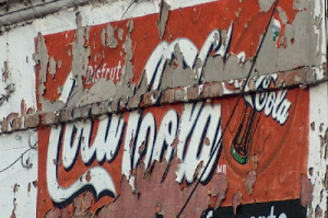 Fading Coke sign.